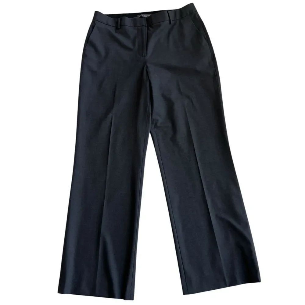 Saks Fifth Avenue Gray 97% Wool Straight -Leg Career Office Trousers Slacks 10P